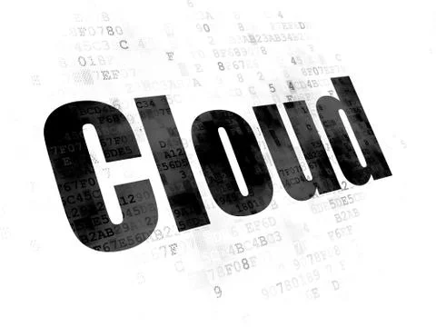 Cloud computing concept: Cloud on Digital background 库存插图