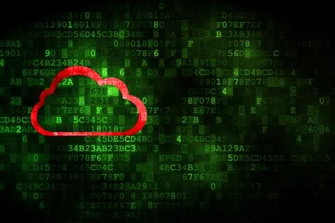 Cloud computing concept: Cloud on digital background Stock Illustration