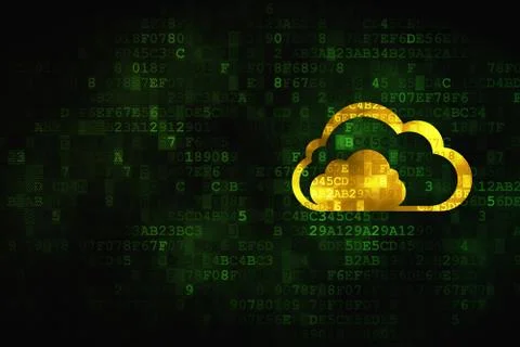 Cloud computing concept: Cloud on digital background 스톡 일러스트