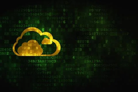 Cloud computing concept: Cloud on digital background Stock Illustration
