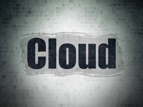 Cloud computing concept: Cloud on Digital Data Paper background Stock Illustration
