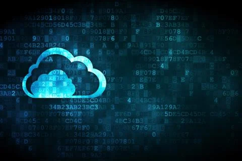 Cloud computing concept: Cloud on digital background Stock Illustration