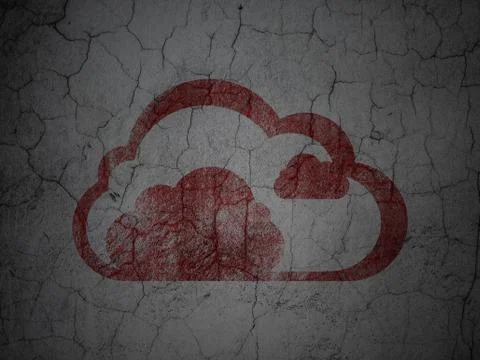 Cloud computing concept: Cloud on grunge wall background 스톡 일러스트