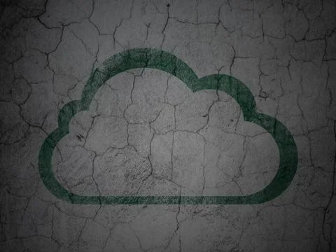 Cloud computing concept: Cloud on grunge wall background Illustrazione stock