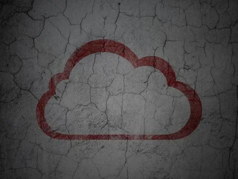 Cloud computing concept: Cloud on grunge wall background 库存插图