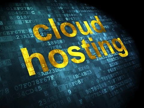 Cloud computing concept: Cloud Hosting on digital background Stock Illustration