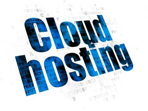 Cloud computing concept: Cloud Hosting on Digital background 库存插图
