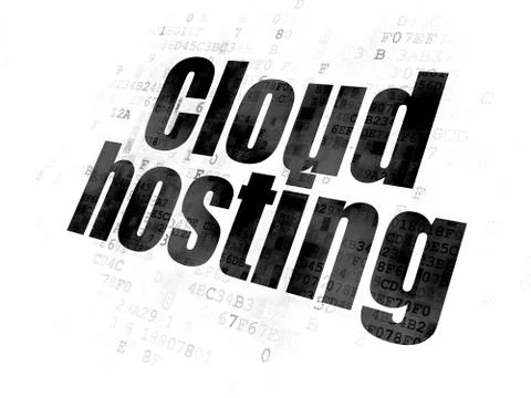 Cloud computing concept: Cloud Hosting on Digital background 库存插图