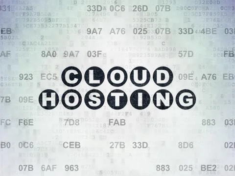Cloud computing concept: Cloud Hosting on Digital Data Paper background イラスト素材
