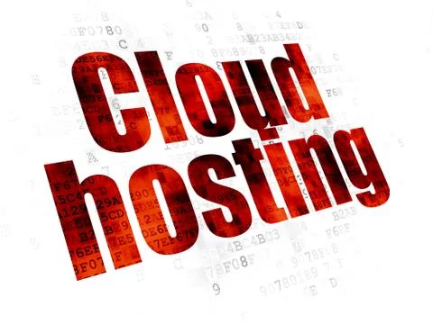 Cloud computing concept: Cloud Hosting on Digital background Stock Illustration