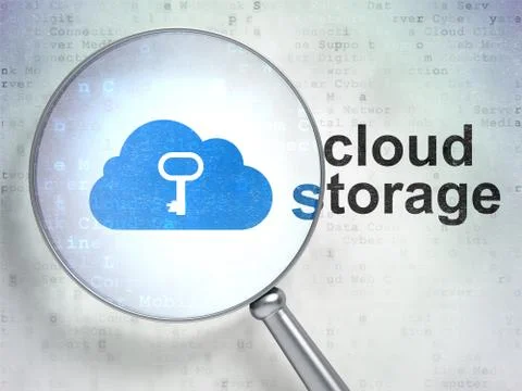 Cloud computing concept: Cloud With Key and Cloud Storage with o イラスト素材