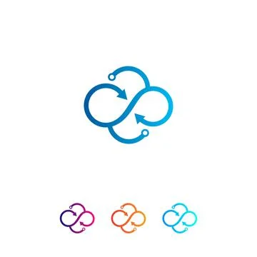 Cloud computing concept, Cloud Logo design vector Template Stockillustratie