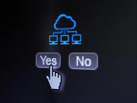 Cloud computing concept: Cloud Network on digital computer screen Stock Illustration