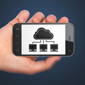 Cloud computing concept: Cloud Network on smartphone Stock Illustration