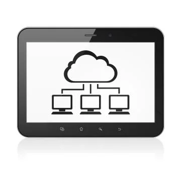 Cloud computing concept: Cloud Network on tablet pc computer Illustrazione stock