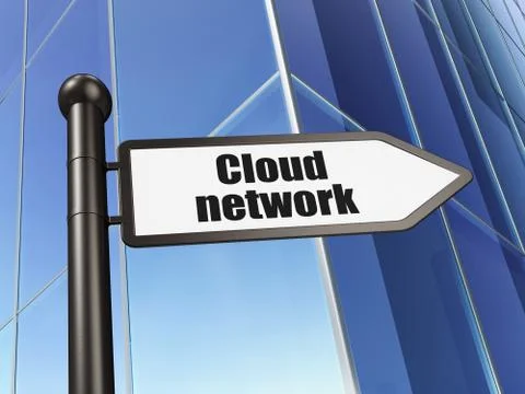 Cloud computing concept: Cloud Network on Building background Ilustración de archivo