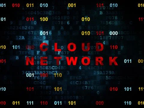 Cloud computing concept: Cloud Network on Digital background 库存插图