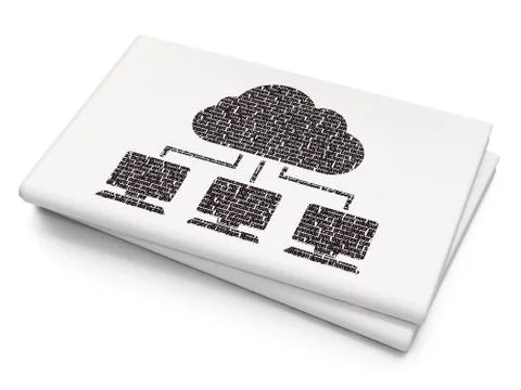 Cloud computing concept: Cloud Network on Blank Newspaper background イラスト素材