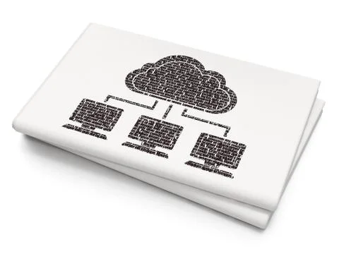 Cloud computing concept: Cloud Network on Blank Newspaper background イラスト素材
