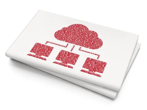 Cloud computing concept: Cloud Network on Blank Newspaper background Illustrazione stock