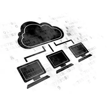 Cloud computing concept: Cloud Network on Digital background 库存插图