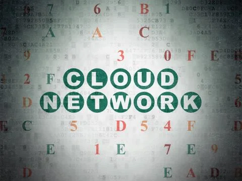 Cloud computing concept: Cloud Network on Digital Data Paper background Stock Illustration