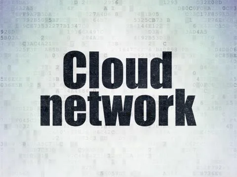 Cloud computing concept: Cloud Network on Digital Data Paper background Stock Illustration