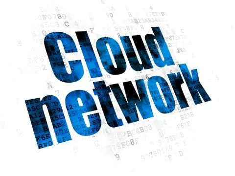 Cloud computing concept: Cloud Network on Digital background 库存插图