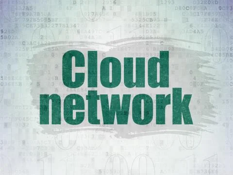 Cloud computing concept: Cloud Network on Digital Data Paper background Stock Illustration