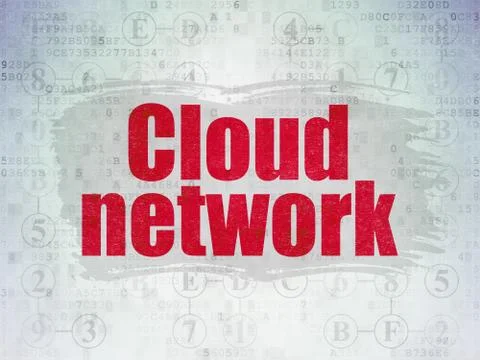 Cloud computing concept: Cloud Network on Digital Data Paper background Illustrazione stock