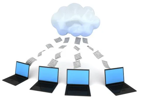 Cloud computing concept, cloud network Stock Illustration