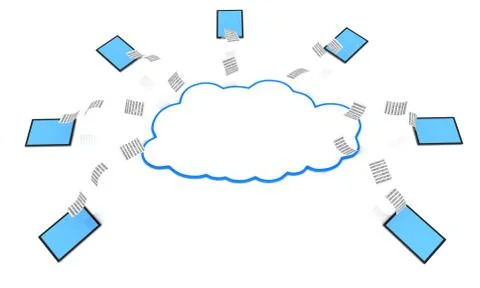 Cloud computing concept, cloud network 스톡 일러스트