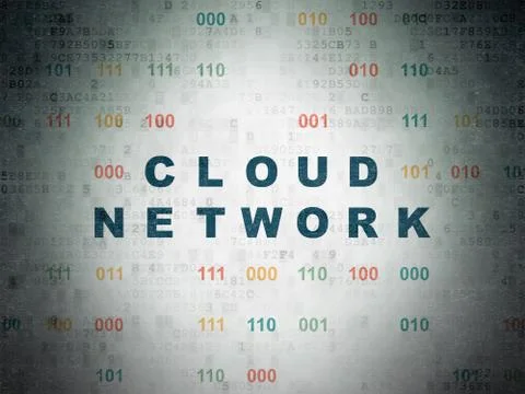 Cloud computing concept: Cloud Network on Digital Data Paper background Stock Illustration