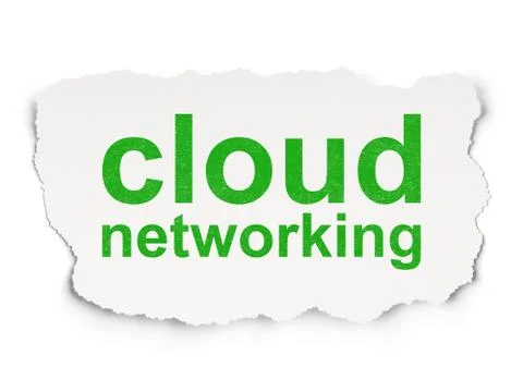 Cloud computing concept: Cloud Networking on Paper background Illustrazione stock