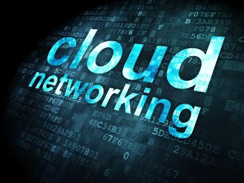 Cloud computing concept: Cloud Networking on digital background Stock Illustration
