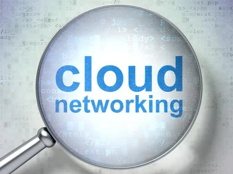 Cloud computing concept: Cloud Networking with optical glass イラスト素材