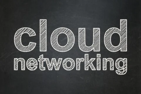 Cloud computing concept: Cloud Networking on chalkboard background 스톡 일러스트