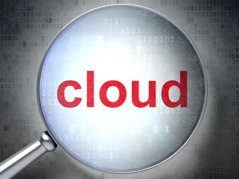 Cloud computing concept: Cloud with optical glass イラスト素材