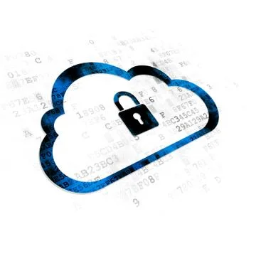 Cloud computing concept: Cloud With Padlock on Digital background 库存插图