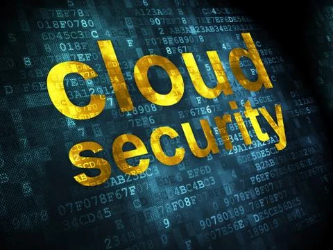 Cloud computing concept: Cloud Security on digital background 스톡 일러스트