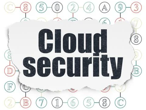 Cloud computing concept: Cloud Security on Torn Paper background Stock Illustration
