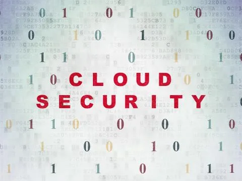 Cloud computing concept: Cloud Security on Digital Paper background Stock Illustration