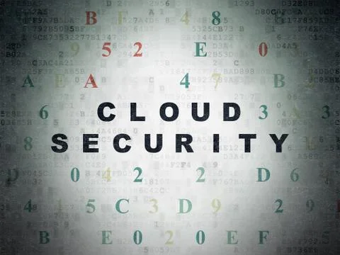 Cloud computing concept: Cloud Security on Digital Data Paper background Stock Illustration