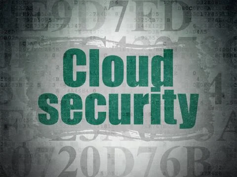 Cloud computing concept: Cloud Security on Digital Data Paper background Illustrazione stock