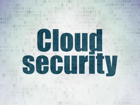 Cloud computing concept: Cloud Security on Digital Data Paper background 스톡 일러스트