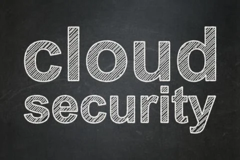 Cloud computing concept: Cloud Security on chalkboard background 스톡 일러스트