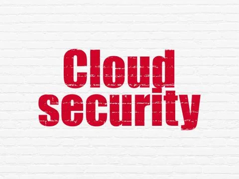 Cloud computing concept: Cloud Security on wall background 스톡 일러스트