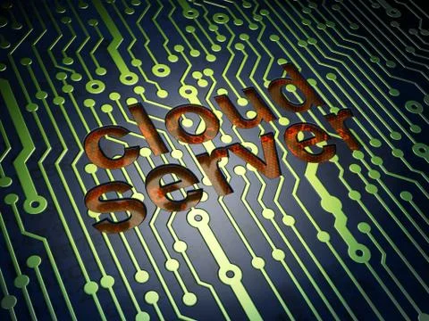 Cloud computing concept: Cloud Server on circuit board backgroun Stock Illustration