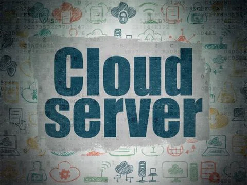 Cloud computing concept: Cloud Server on Digital Paper background Stockillustratie