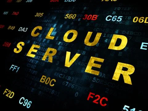 Cloud computing concept: Cloud Server on Digital background 스톡 일러스트